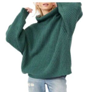 Free People Swim Too Deep Turtleneck Sweater | Hunter Green | Size M
